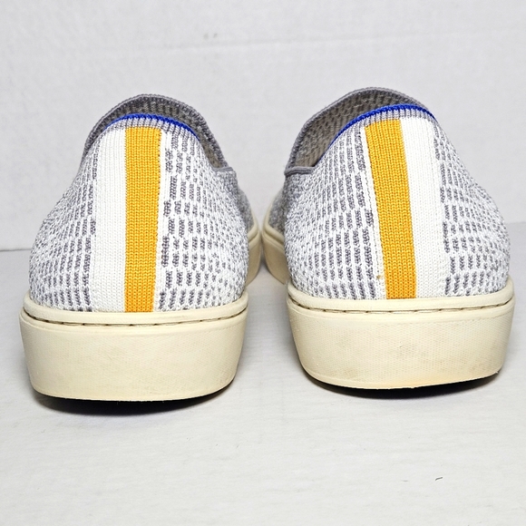 Rothy's Opal Python Sz 8.5 White & Gray Print Slip On Sneakers Retired Tennis - Picture 3 of 10